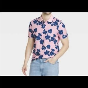 🌸NWT-Mens GoodFellow Pink And Blue Moisture Wicking Lightweight Polo🌸